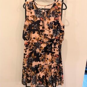 Floral Mini Dress in Pink and Navy